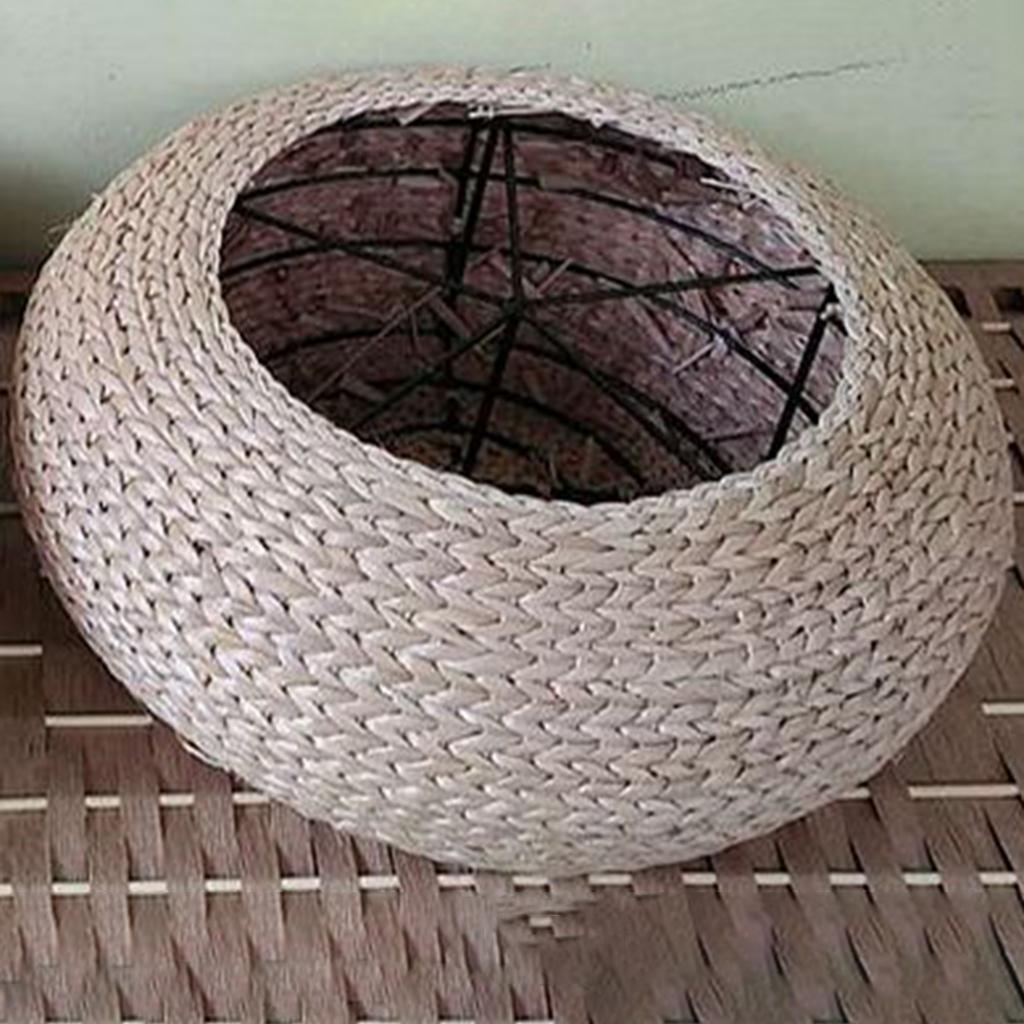40cm Dia Straw Seat Cushion for Yoga Mat Soft Round Pouf Tatami Cushion Floor Cushion Mat Indoor Outdoor Use