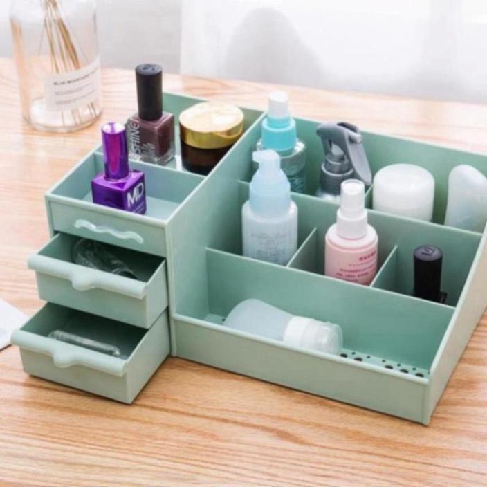 Kệ Mỹ Phẩm 3 Tầng 2 Ngăn Kéo, Kệ Mỹ Phẩm, Kệ Để Đồ Nhiều Ngăn Siêu Đẹp, Siêu Tiện Dụng