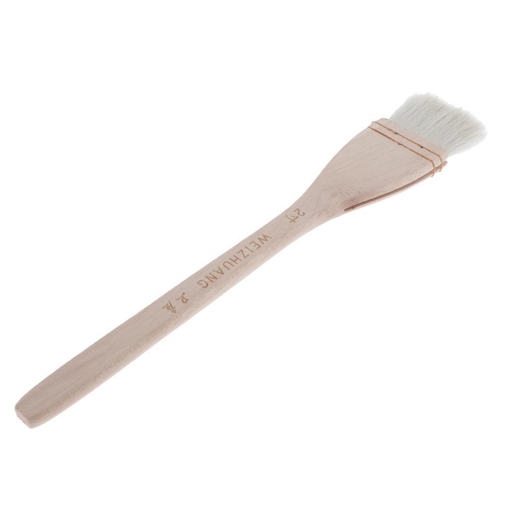 Brushes Flat Pointed Brushes Long Wood Handle for Wall Painting 2inch