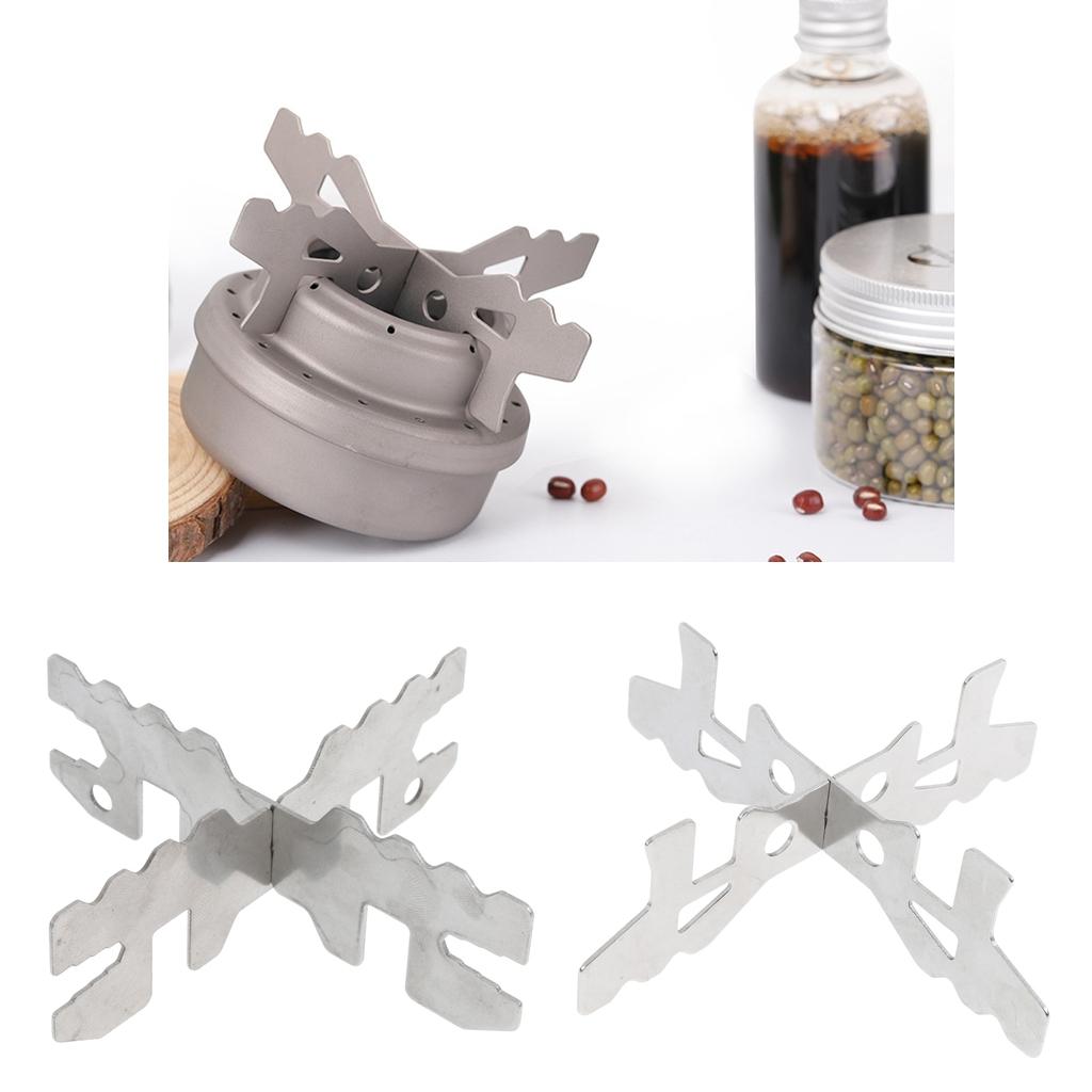 Portable Outdoor Camping Mini Alcohol Stove Cross Stand Rack Stainless Steel-