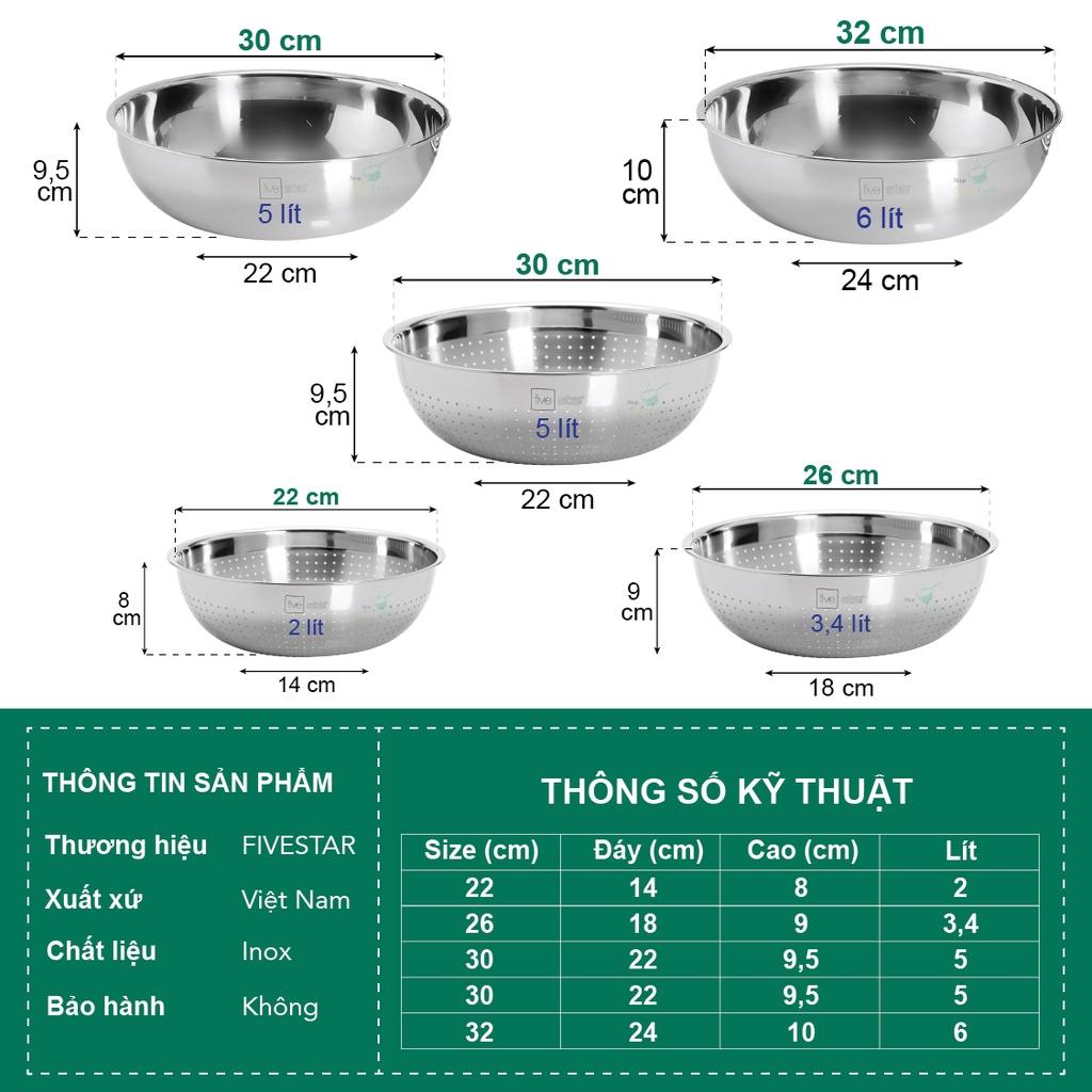 Rổ lưới inox cao cấp Fivestar 22cm / 26cm / 30cm