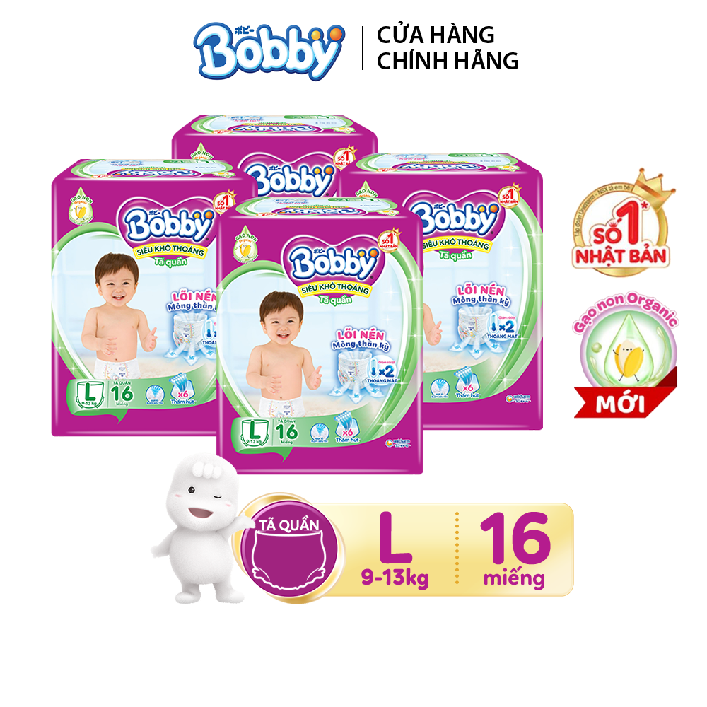 Combo 4 Tã quần Bobby Pants L16 dành cho bé 9 - 13kg