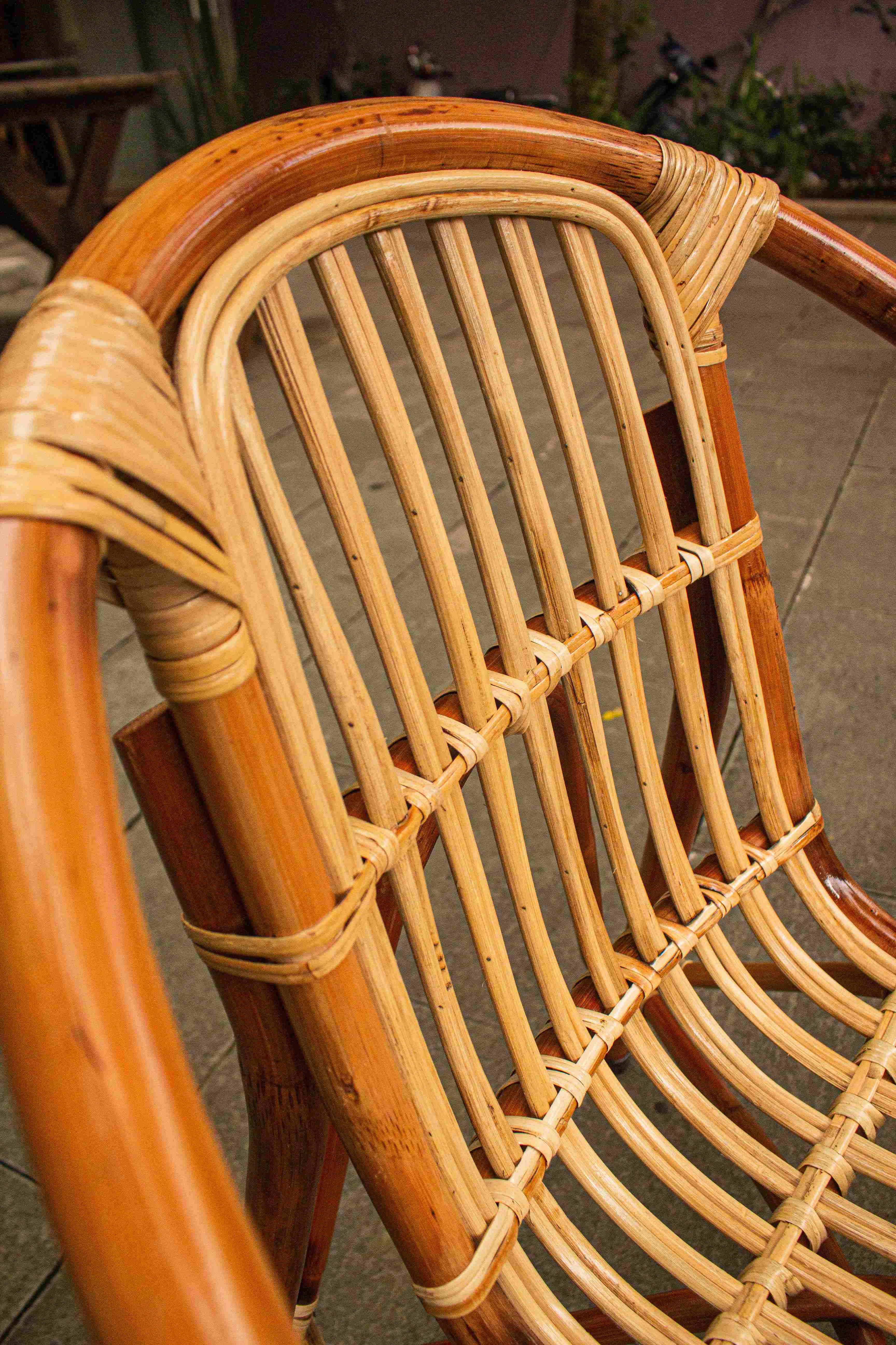 Combo Bộ bàn ghế mây tre đan cao câp, bàn mặt gỗ nguyên khối chân sắt chắc chắn