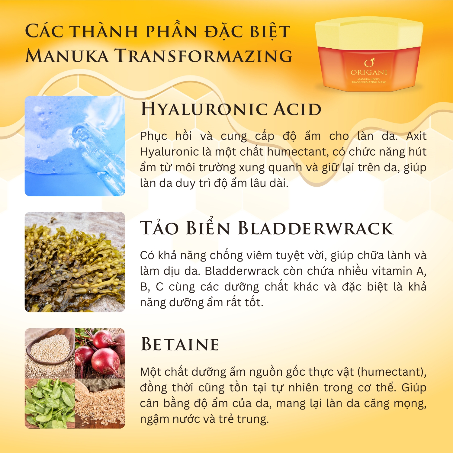 Mặt Nạ Đổi Màu Origani – Sáng Da, Ngừa Mụn, Kháng Khuẩn Cùng Mật Ong Manuka MGO 250+ (50ml)