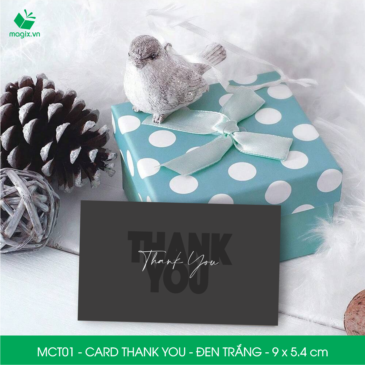 MCT01 - 9x5.4 cm - 1000 Card Thank you, Thiệp cảm ơn khách hàng, card cám ơn cứng cáp sang trọng