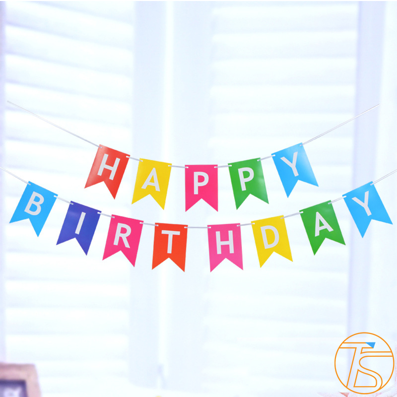 Dây chữ happy birthday giấy nhiều màu - Bộ chữ trang trí sinh nhật cho bé