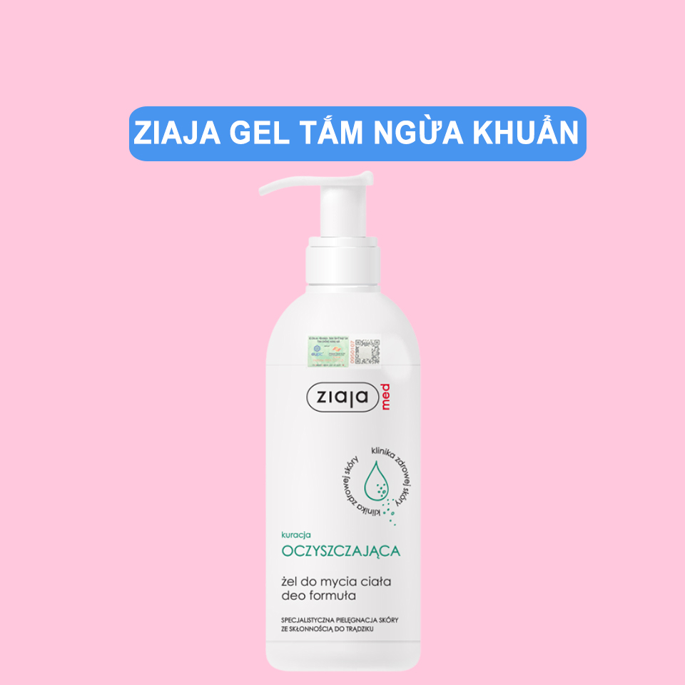 Gel Tắm Ngừa Khuẩn, Nấm Ziaja Med Antiimperfections Formula Cleansing Body Gel 400ml - Sữa Tắm