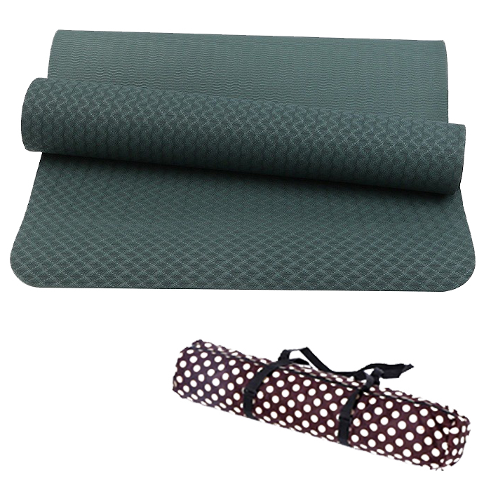 Thảm tập yoga TPE 8mm 1 lớp cao cấp kèm túi và dây buộc