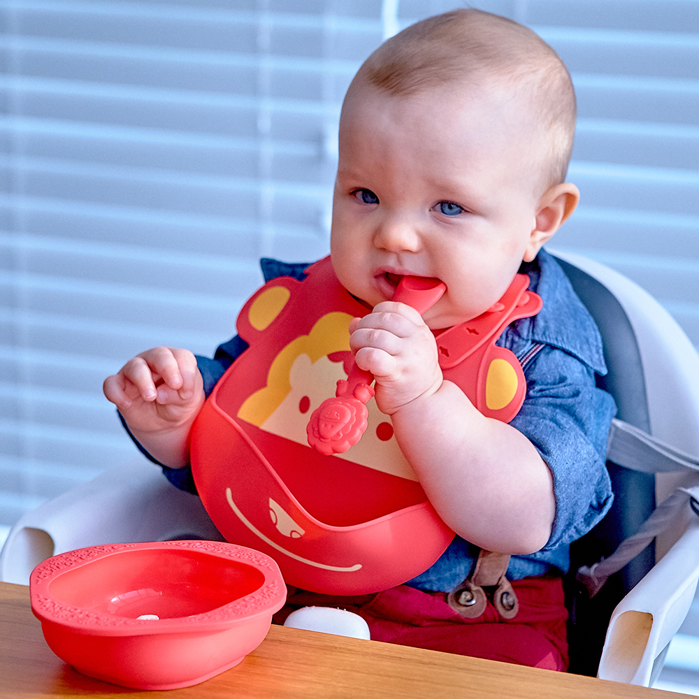 Bộ đồ dùng ăn dặm silicon Baby Marcus & Marcus, cho bé từ 6 tháng