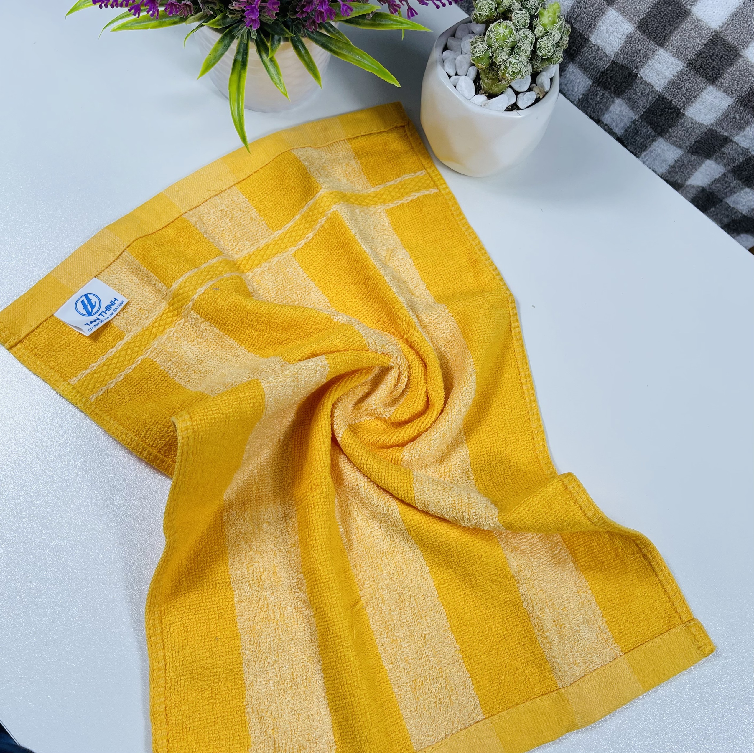 Khăn mặt cotton kẻ sọc Tân Thịnh, kt 30 * 50 cm