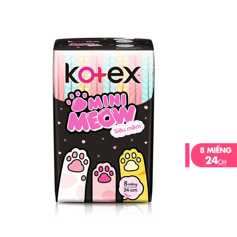 Combo BVS Kotex hằng ngày kháng khuẩn + Thảo dược Cool SMC + Mini Meow SMC 8 miếng