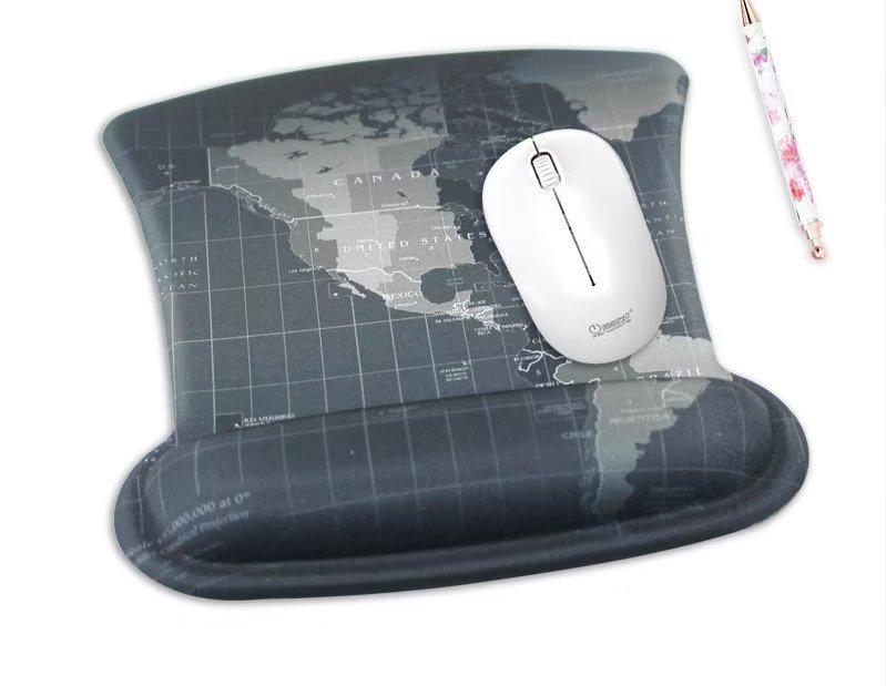 Thảm chuột công thái học với bộ băng giá và bàn phím, màu đen