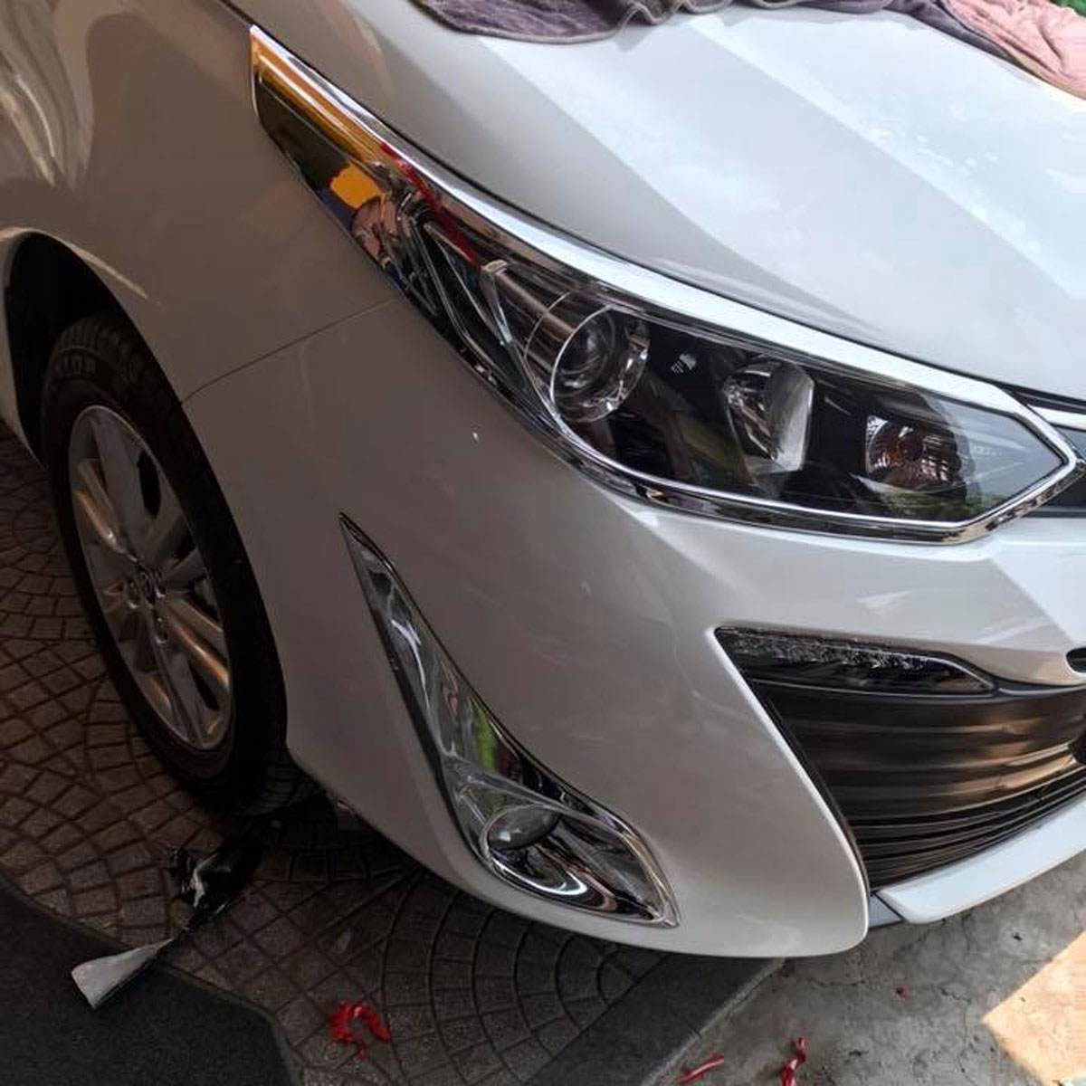 Ốp Viền Đèn Pha, Hậu Mạ Crom Dành Cho Xe Ô Tô Vios 2018-2019