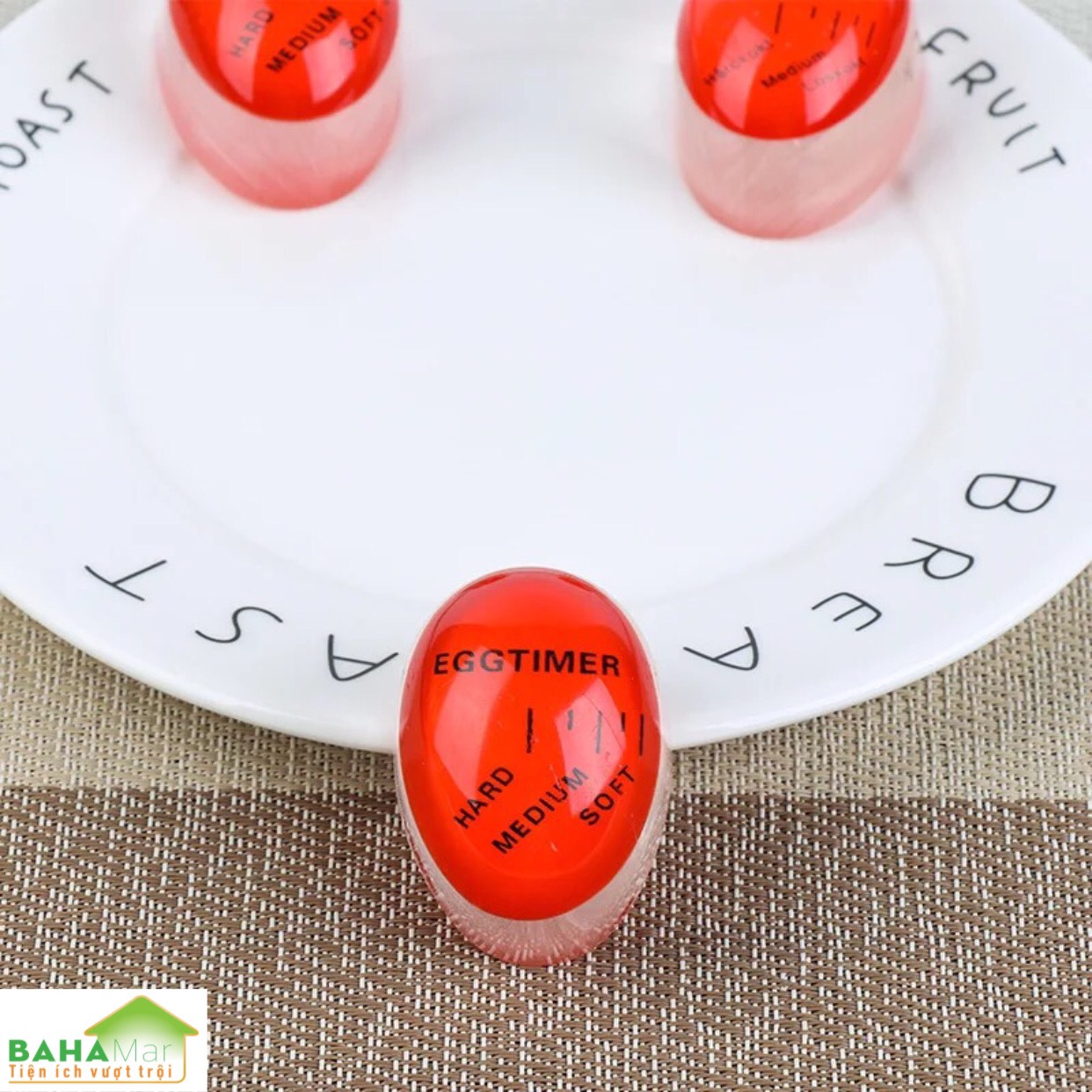 DỤNG CỤ ĐỔI MÀU NHẮC CĂN THỜI GIAN LUỘC TRỨNG THEO Ý THÍCH "BAHAMAR" Dần dần đổi màu để thể hiện trứng nấu độ khi ở mức mềm mại, trung bình hoặc cứng bằng cảm biến nhiệt