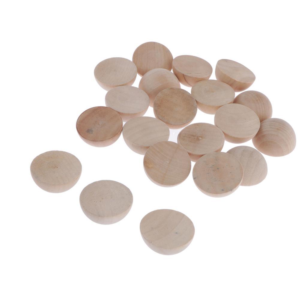 Chia Bóng Gỗ 20 Cái/bộ Năm 1.18 Inch Chưa Hoàn Thành Một Nửa Bóng Gỗ Mini Bán Cầu một Nửa Thủ Công Quả Bóng Ch