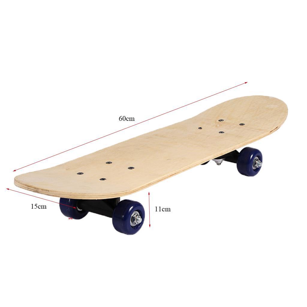 Kids Skateboard Complete Wheel Truck Maple Wood Deck Solid Blank Longboard