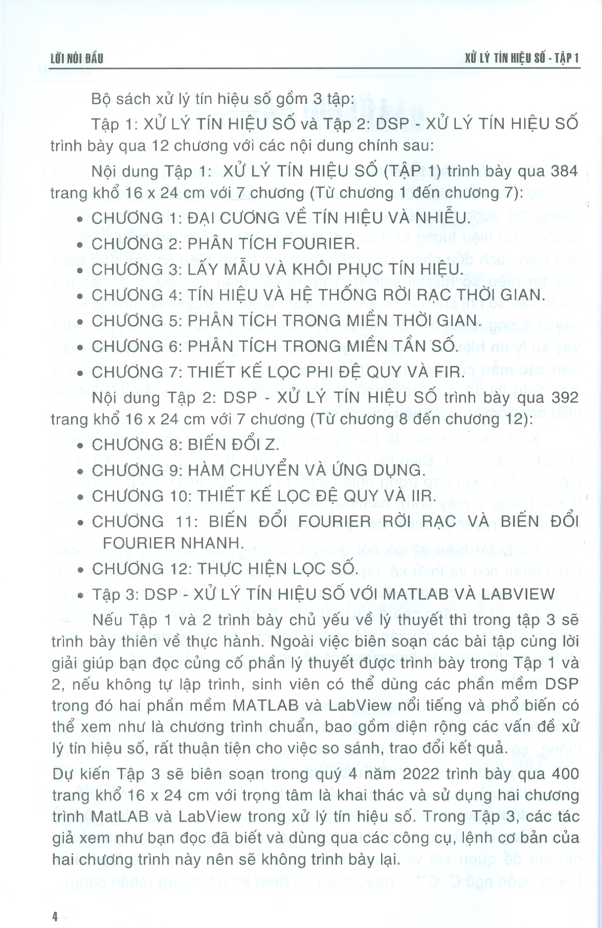 Xử Lý Tín Hiệu Số, Tập 1 (Dùng cho sinh viên các ngành Điện tử, Tự động hóa, Viễn thông, Tin học)