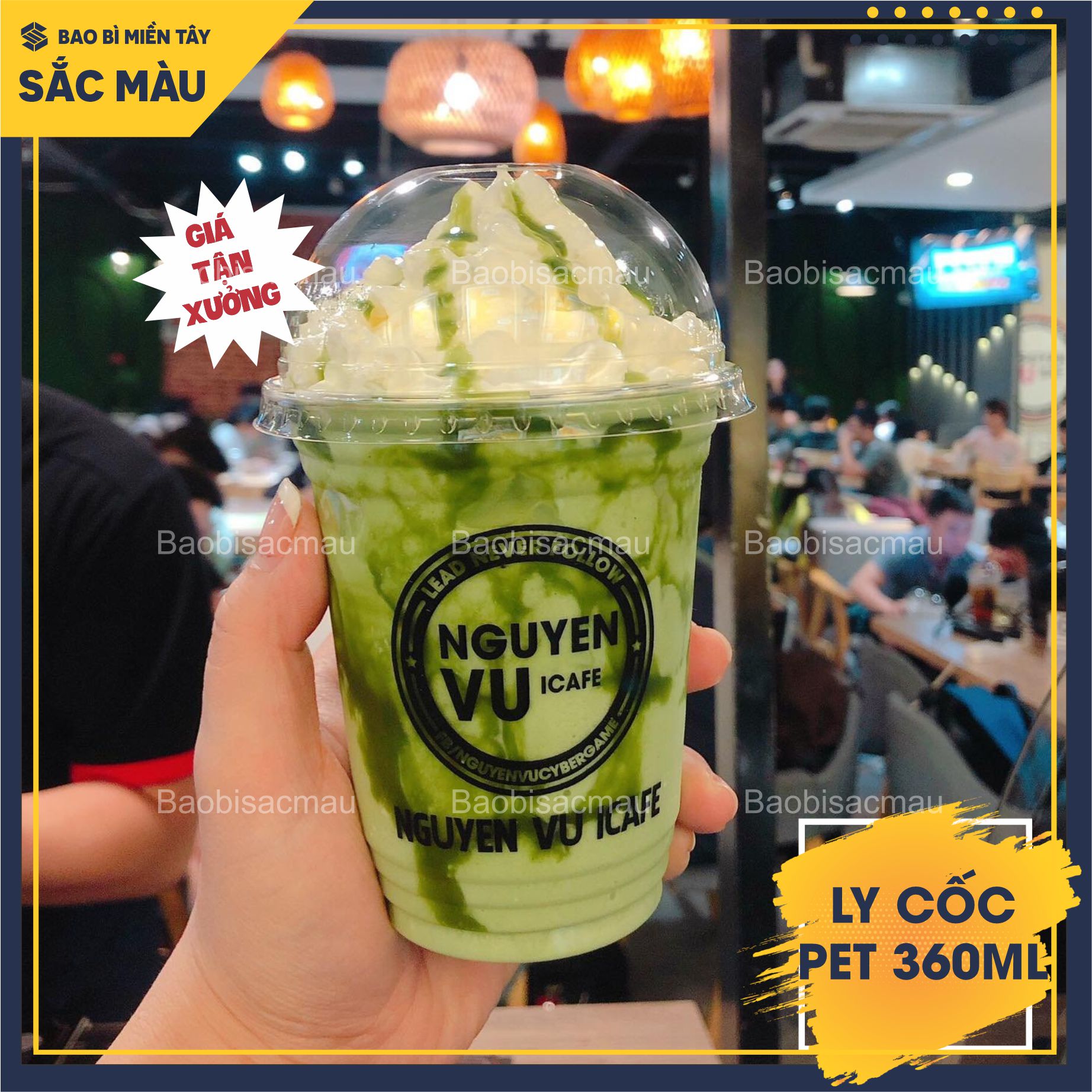 Sỉ 50 cốc nhựa/ ly nhựa PET 360ml kèm nắp