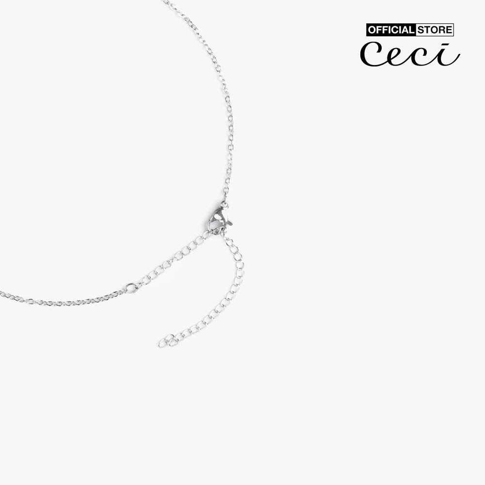 CECI - Dây chuyền nữ sợi mảnh phối mặt đính đá sang trọng CC4-01000229-07