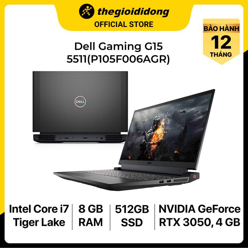 Laptop Dell G15 5511 i7 11800H/8GB/512GB/4GB RTX3050/15.6"F/120Hz/OfficeHS/Win11//Xám - Hàng chính hãng