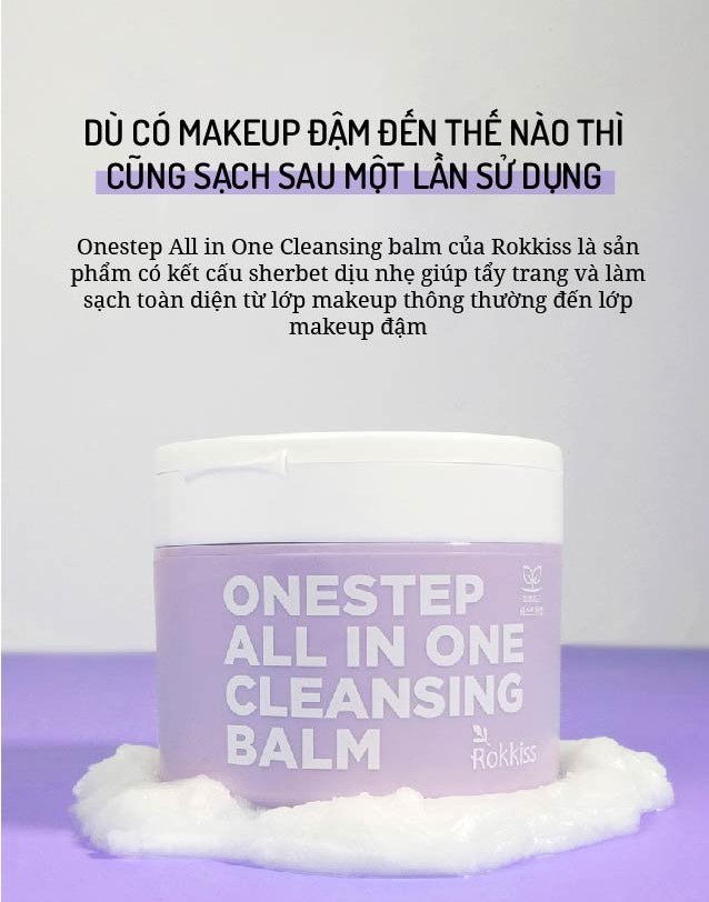 Sáp tẩy trang dịu nhẹ dành cho mọi loại da ROKKISS ONESTEPS ALL IN ONE CLEASING BALM