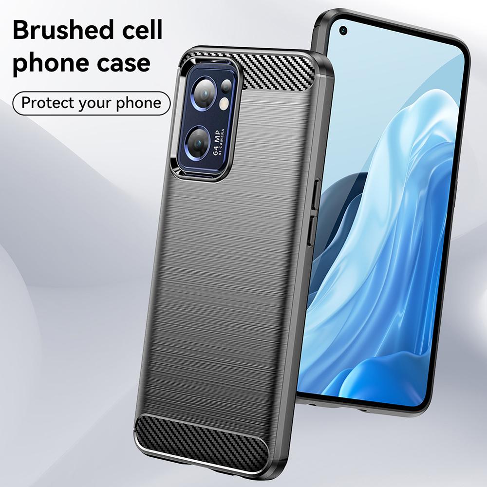 Ốp lưng cho Oppo Reno7 5G silicone mềm Carbone phay xước chống sốc chống vân tay