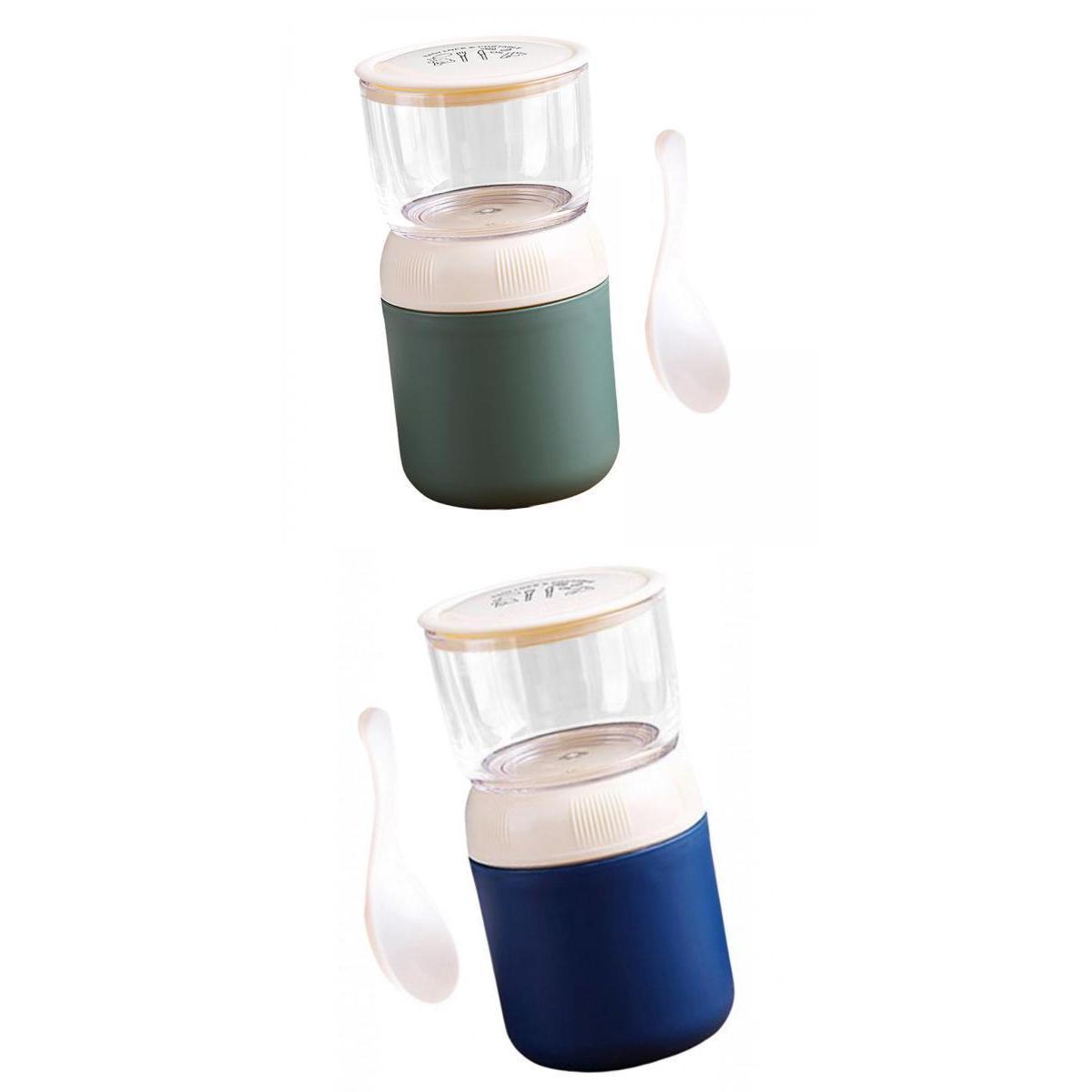 2Pcs Lunch Pot Yogurt Container Insulated Food Container 2 Tier