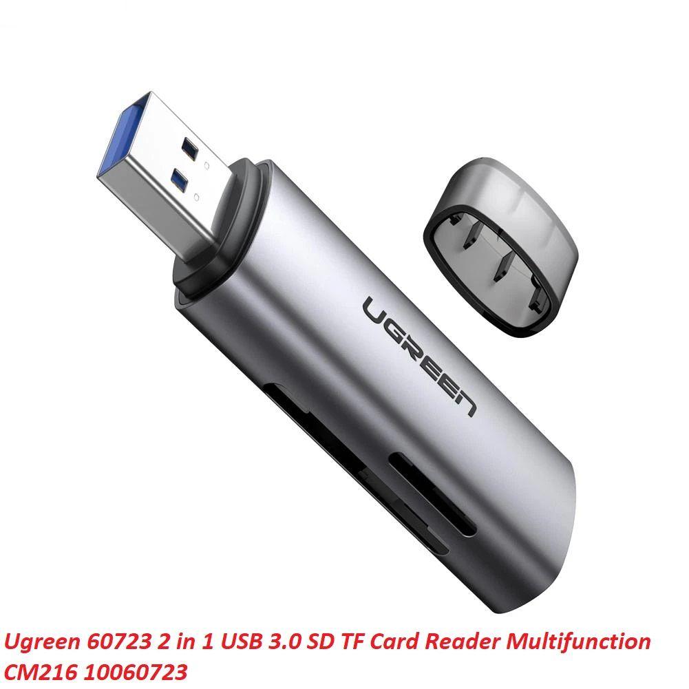 Ugreen UG60723CM216TK 2 trong 1 USB 3.0 đọc thẻ đa năng SD TF màu xám - HÀNG CHÍNH HÃNG