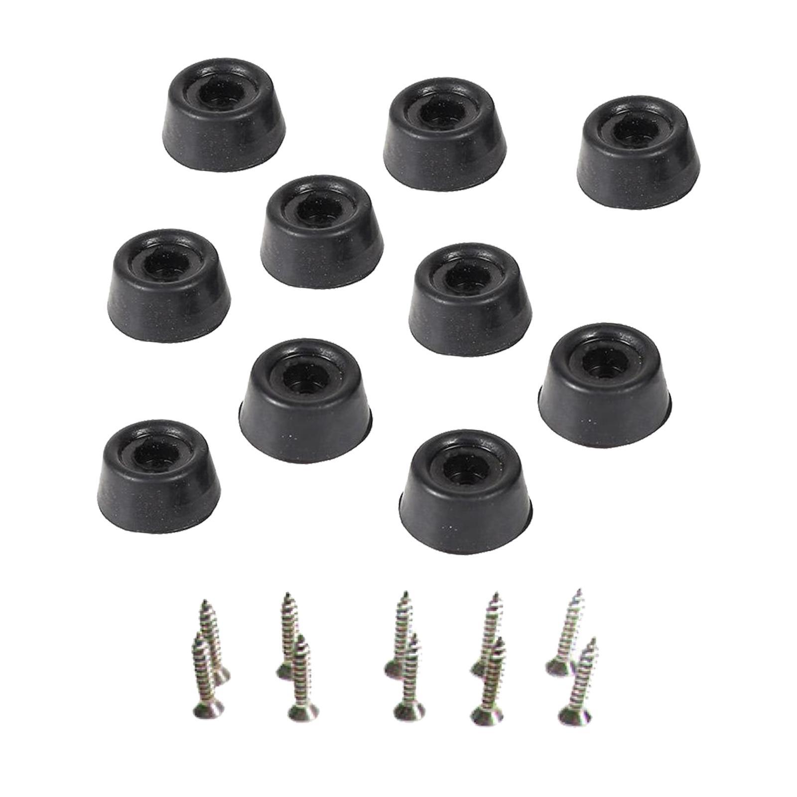 10pcs Billiard Cue Bottom Cover Billiard Cue Bottom Rubber Plug Protection Pad, Black