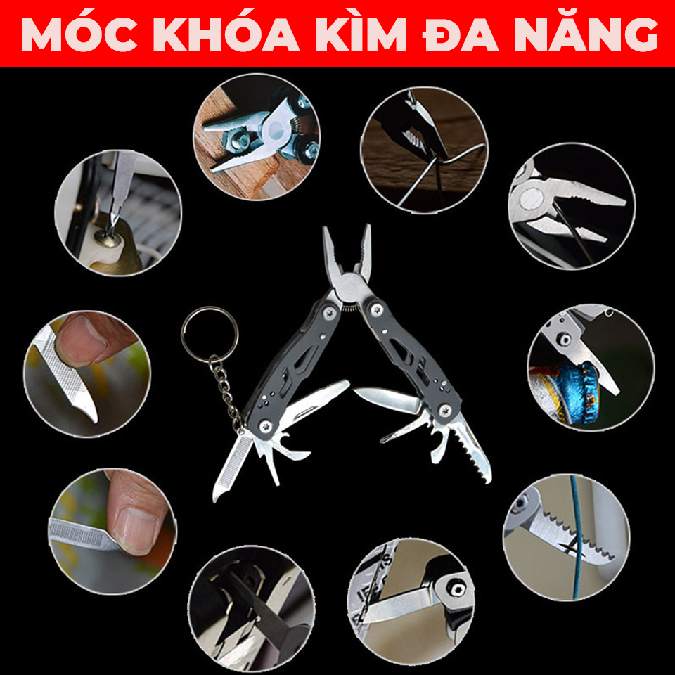 Móc Khóa Kìm Đa Năng Cao Cấp Mini Cẩm Tay - Tiện ích Cho Mọi Công Việc