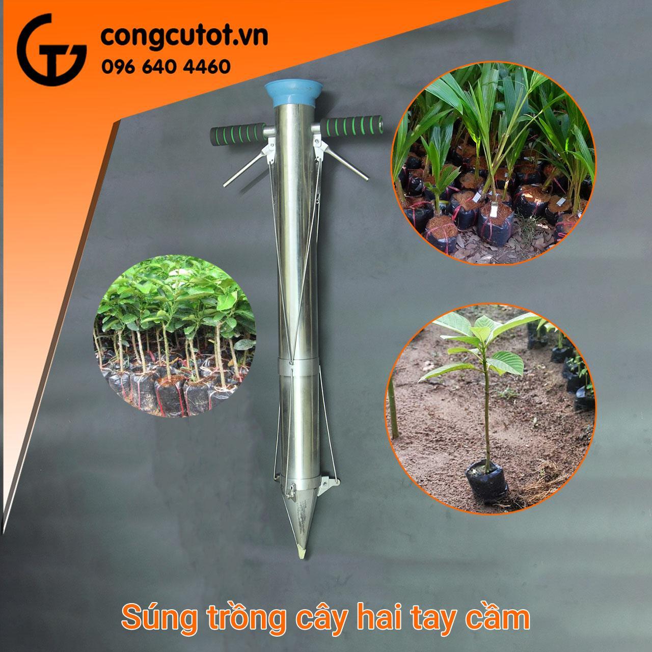 Máy gieo hạt, trồng cây - Dụng cụ trồng cây 2 tay cầm