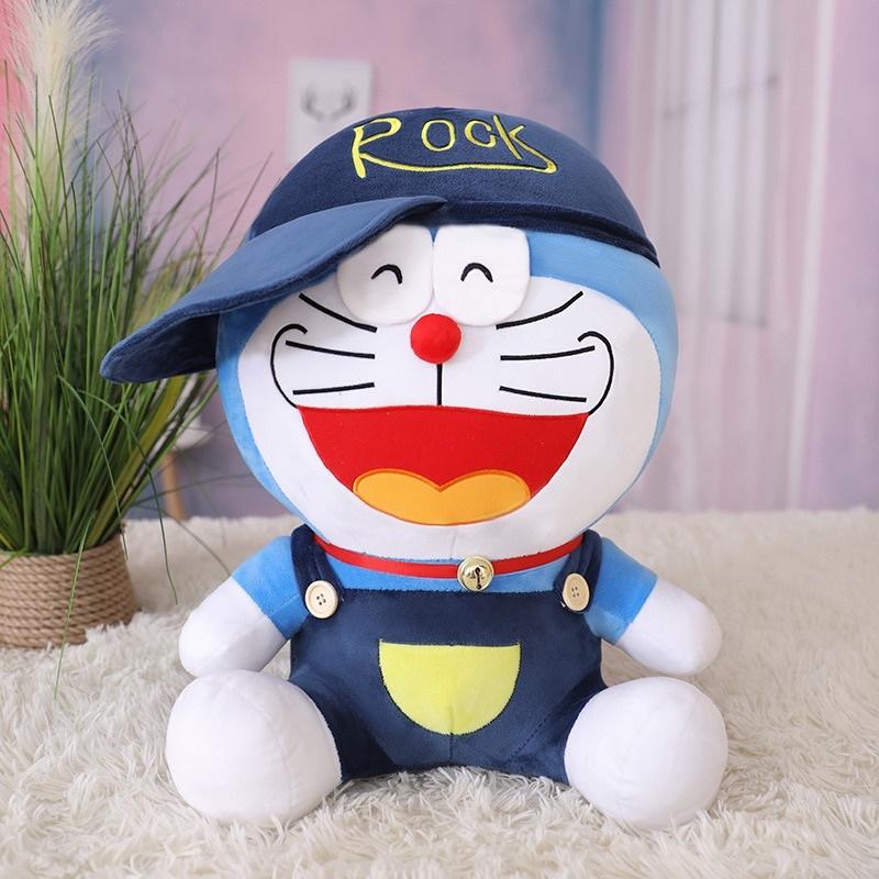 Gấu bông doremon đội mũ chất liệu vải nhung Hàn Quốc đáng yêu nghộ nghĩnh