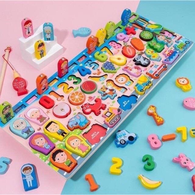 Bộ Đồ Chơi Câu Cá Và Ghép Số Học Đếm 63 Chi Tiết Cho Bé, Bộ Bảng Số Thông Minh Bằng Gỗ Mới Nhất . - Miễn Phí Vận Chuyển