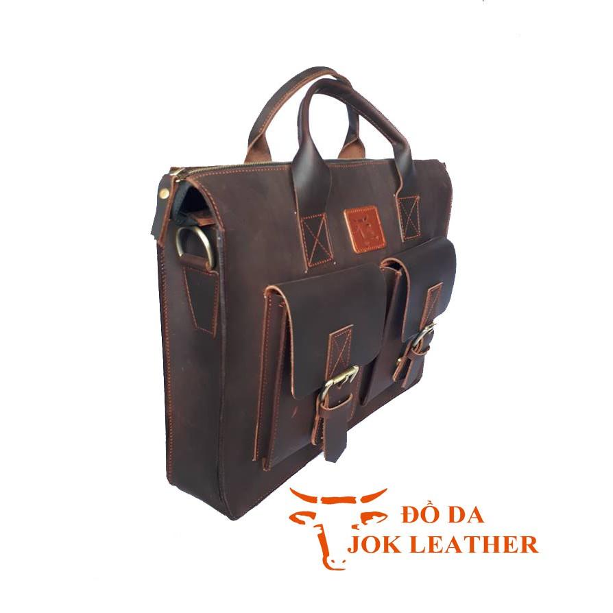 Cặp Da Nam Văn Phòng Da Bò Thật jok leather