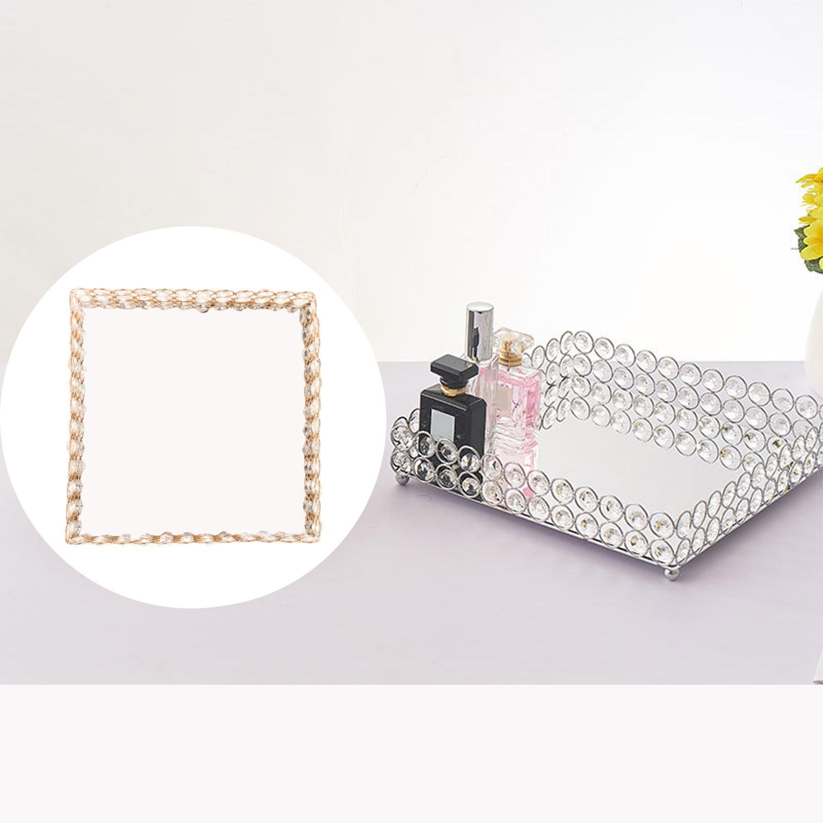 Mirrored Vanity Tray Cosmetic Trinket Tray Organizer Holder Ornament