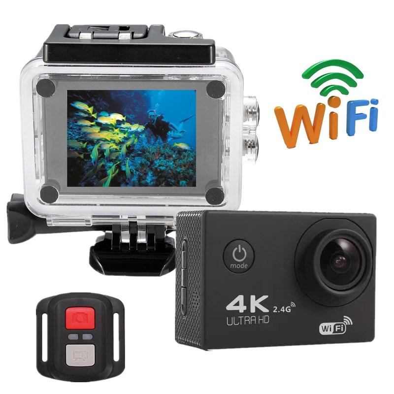 4K Ultra HD Action Camera 2.0'' IPS LCD WiFi 12MP 170D 30M Go Waterproof Pro Sport DV Helmet Video Camera With Remote Control