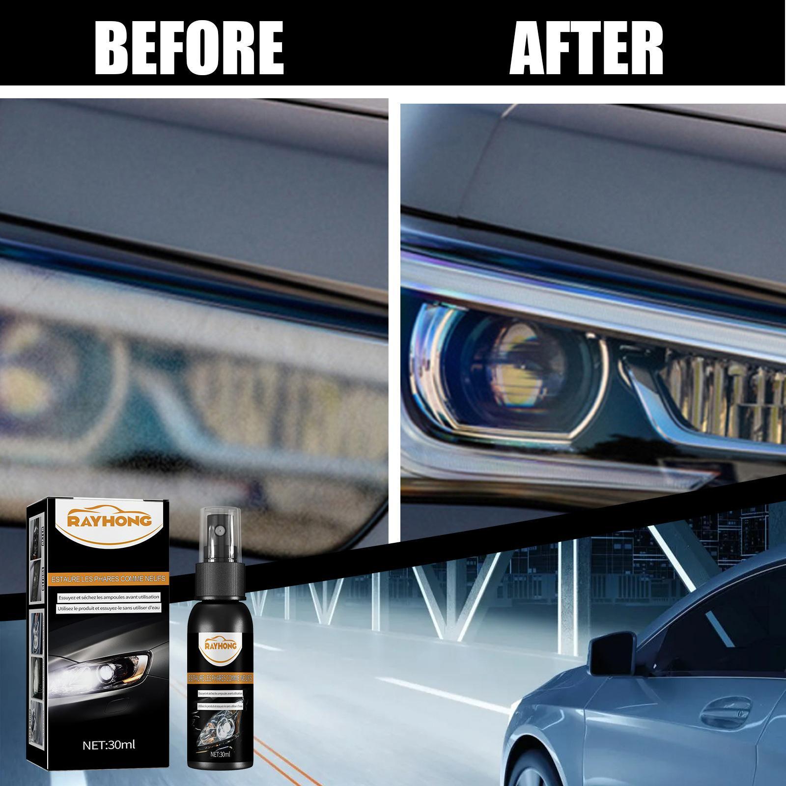 Headlight Repair Fluid Car Headlight Repair Fluid Spray, Headlight Cleaner Restoration Liquid for Repair Matt Yellowed Headlights