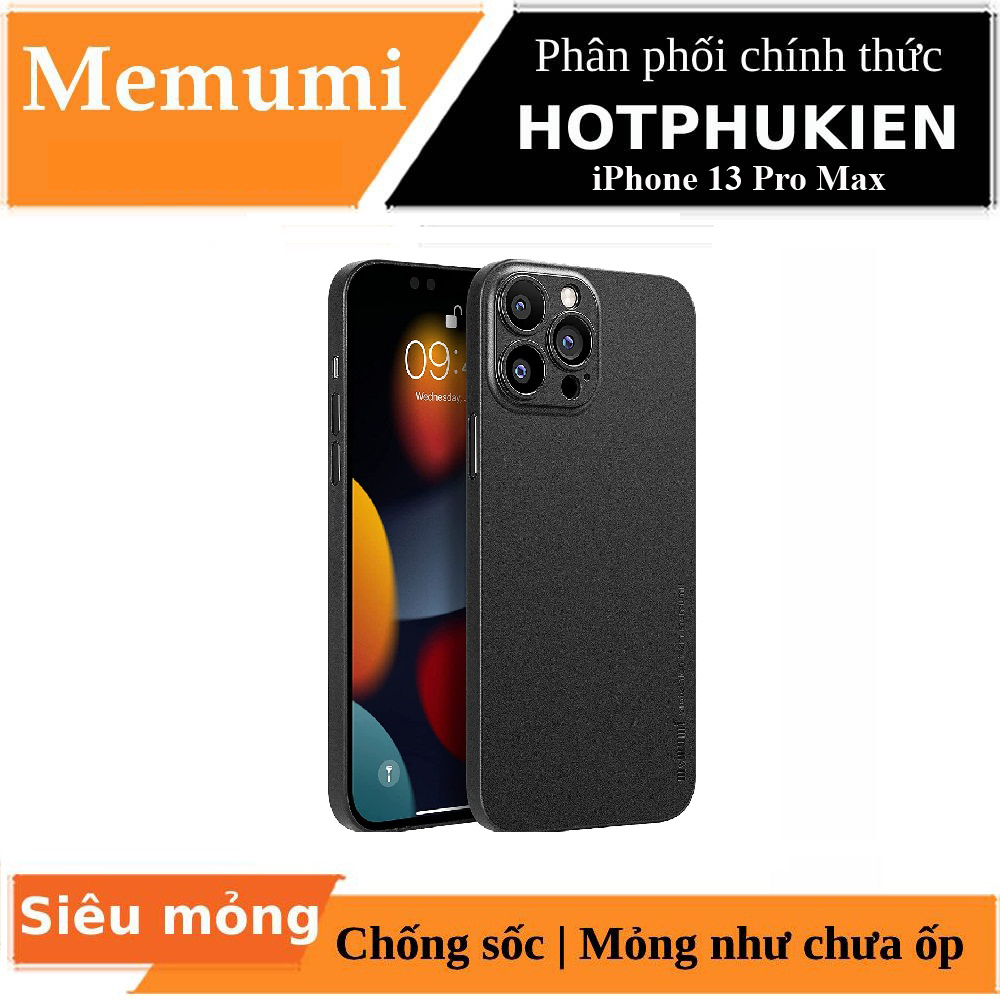 Ốp lưng chống sốc siêu mỏng 0.3mm cho iPhone 13 Pro Max hiệu Memumi mặt lưng nhám mềm mịn thời trang tinh tế - hàng nhập khẩu