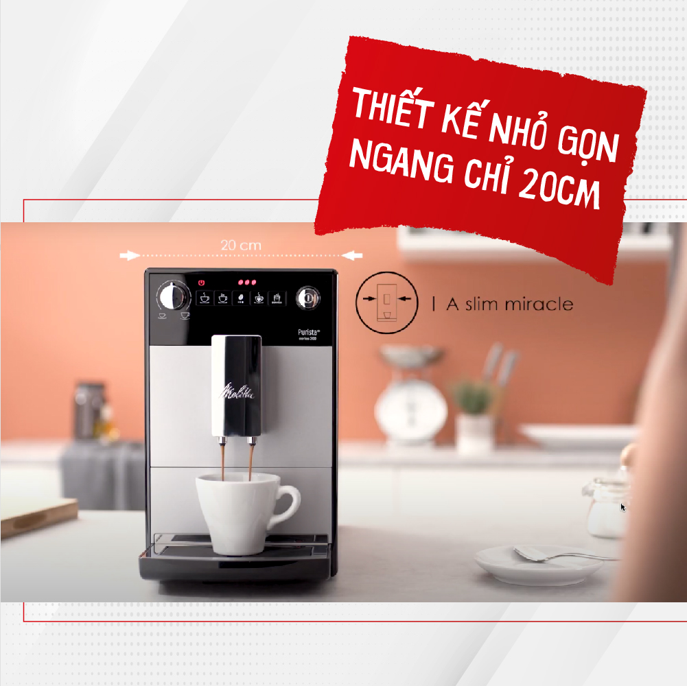 Máy pha cà phê tự động Melitta Purista - Hàng nhập khẩu chính hãng từ Đức