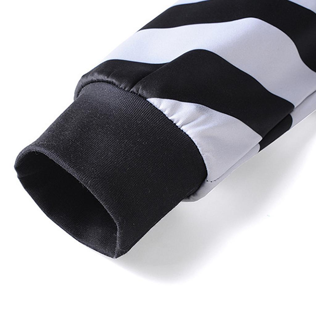 Novelty Men Women 3D Zebra Cross Stripe Hoodie Sweater Sweatshirt Jacket Coat Pocket Pullover Tops