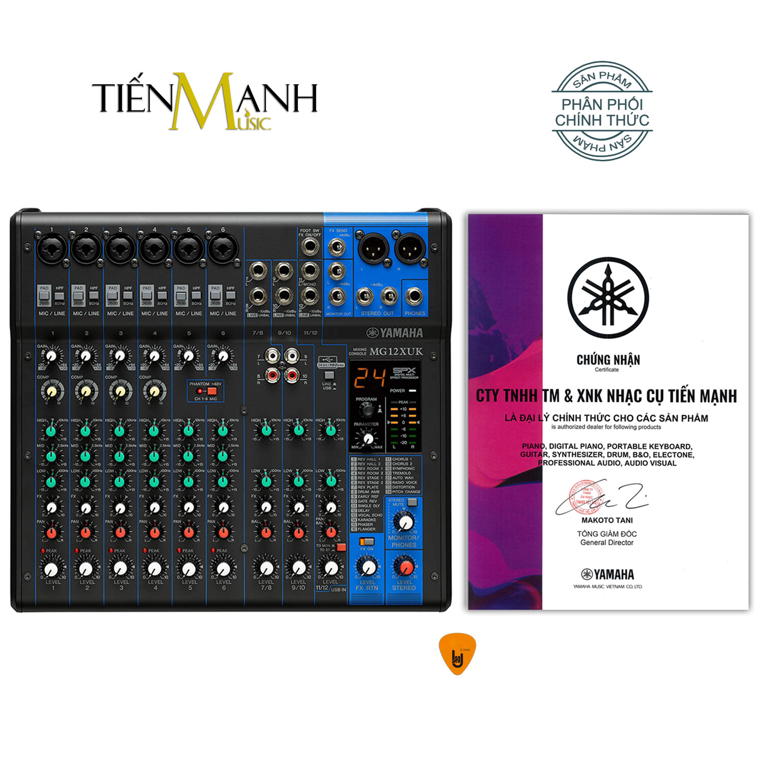Yamaha MG12XUK Soundcard kiêm Bàn Trộn Mixer Interface Compact Stereo Mixing Console Phòng Thu Studio Mix MG12 Hàng Chính Hãng - Kèm Móng Gẩy DreamMaker