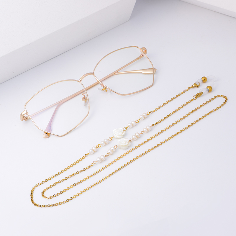 Dây đeo kính ngọc trai phong cách retro Lolita chuỗi phụ kiện đeo gọng kính đeo cổ Âu Mỹ nam nữ sang chảnh cá tính