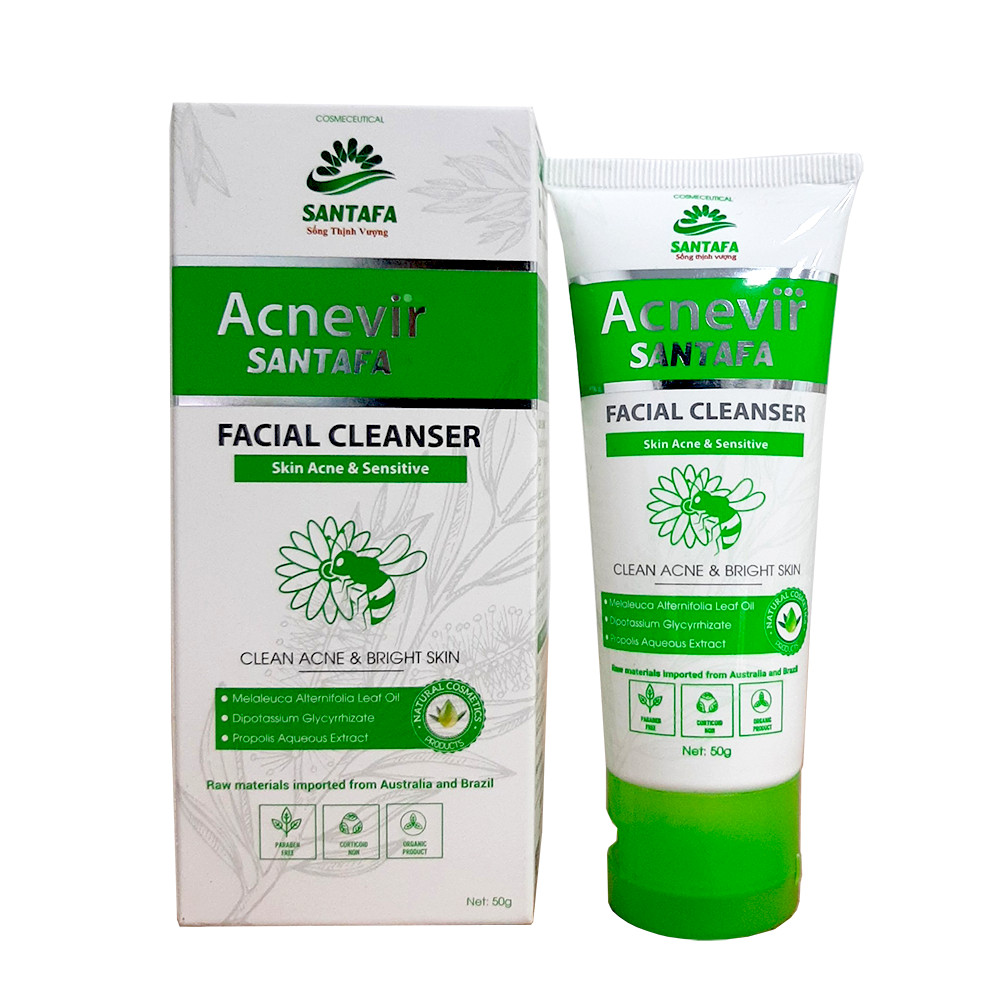 Sữa Rữa Mặt Sạch Sâu Thông Thoáng Lỗ Chân Lông Giảm Mụn ACNEVIR SANTAFA