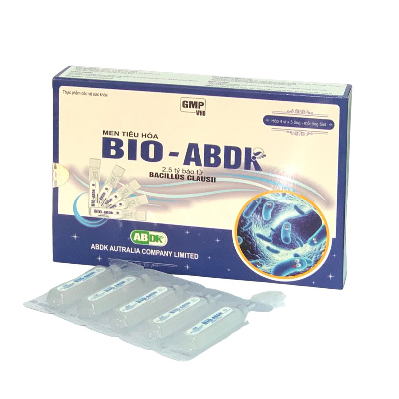 Men Tiêu Hóa BIO - ABDK Hộp 20 ống - Giúp cân bằng hệ vi sinh đường ruột trong trường hợp loạn khuẩn đường ruột, Lisse