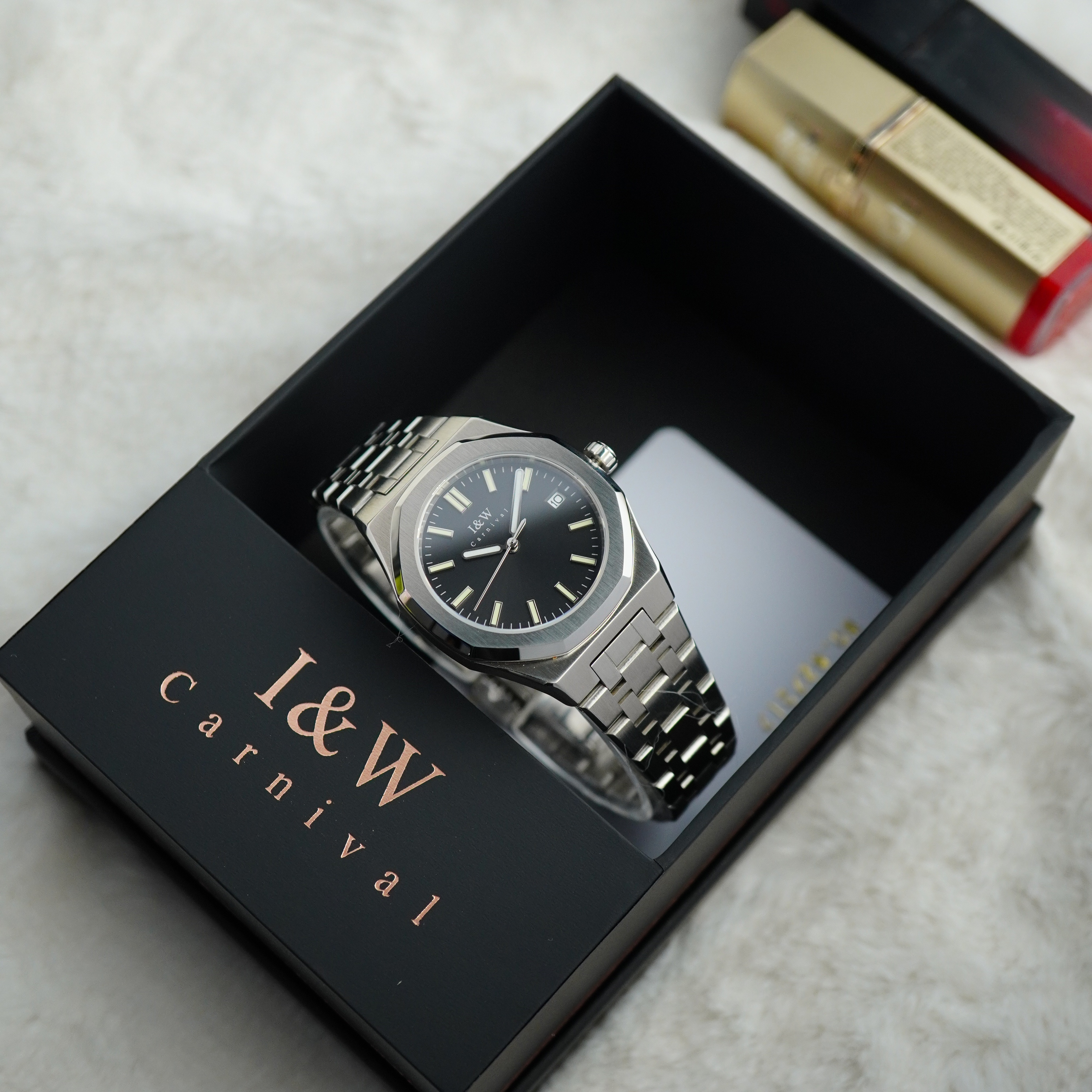 Đồng hồ nữ chính hãng I&amp;W Carnival 55793L-T3 ,Kính sapphire,chống xước ,Chống nước30m,bảo hành chính hãng ,Máy điện tử (pin),dây thép