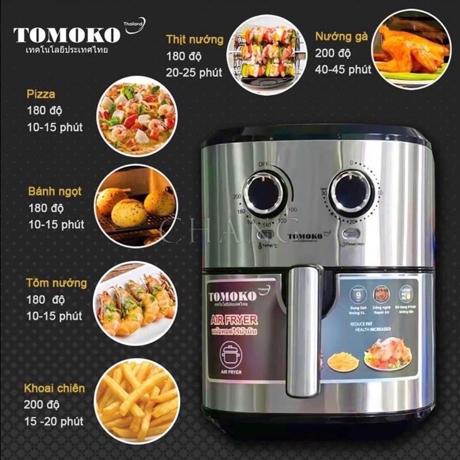 Nồi Chiên Không Dầu Dung Tích Lớn TOMOKO 9L Thái Lan An Toàn Sức Khỏe
