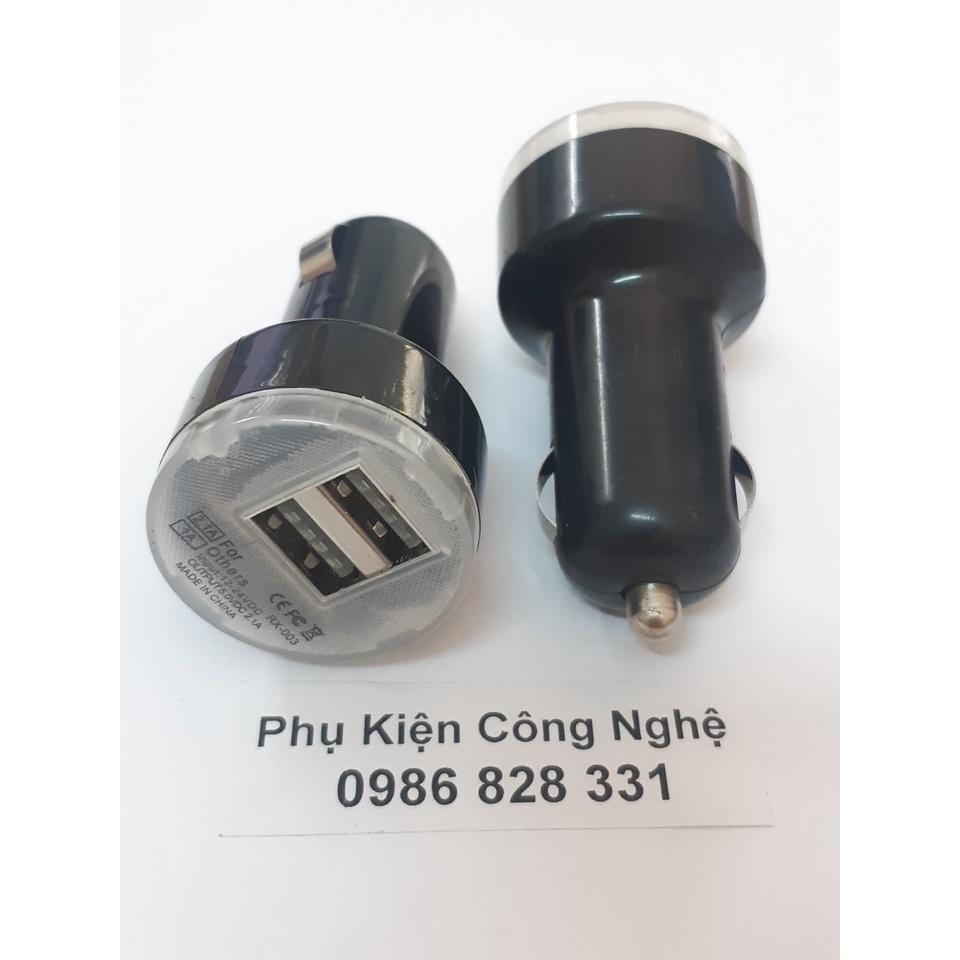 Cóc sạc điện thoại 2 cổng USB 5V 2.1A / 1A cho xe ô tô