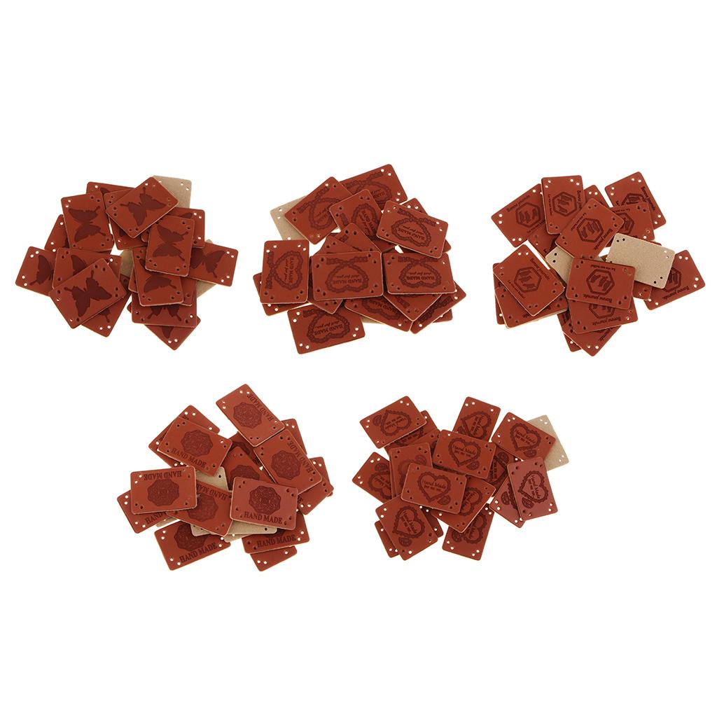 20 Miếng PU Leather Nhãn Handmade Tag Nhãn Embellishments Đồ Trang Trí