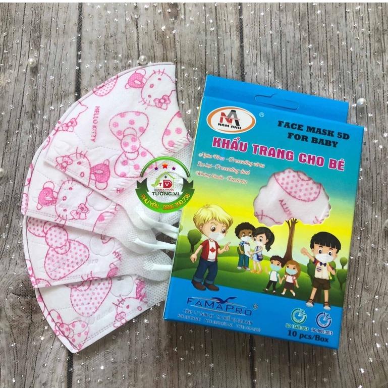 Khẩu trang 5D Mask Nam Anh - Lọc khuẩn, mùi và bụi, vải êm, vừa vặn, không bị lem son