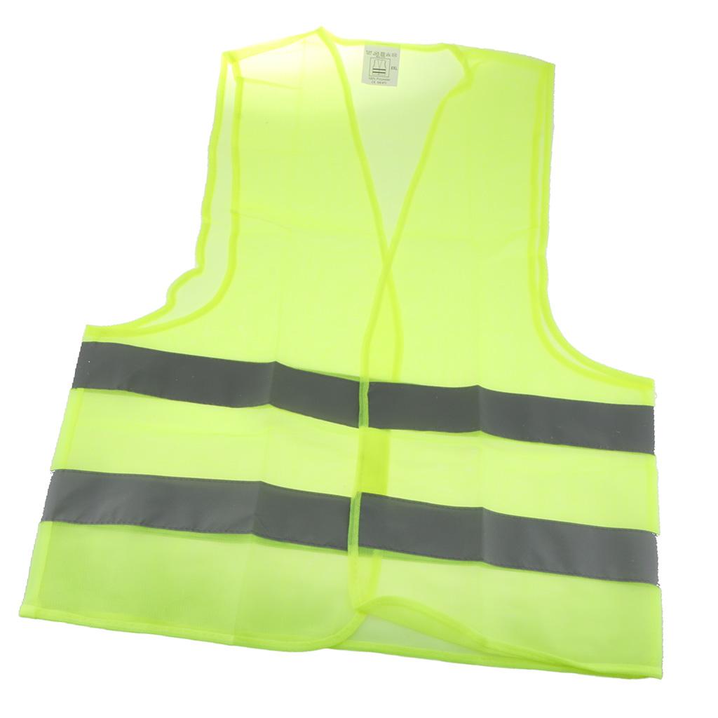 High Visibility Neon Green Safety Vest Hi Vis Reflective Jacket Large Size
